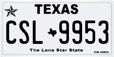 TX license plate CSL9953