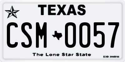 TX license plate CSM0057