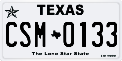 TX license plate CSM0133