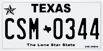 TX license plate CSM0344