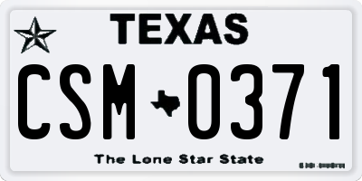 TX license plate CSM0371