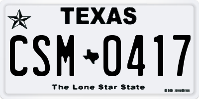 TX license plate CSM0417