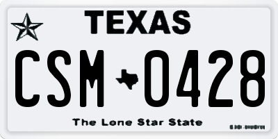 TX license plate CSM0428