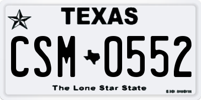 TX license plate CSM0552