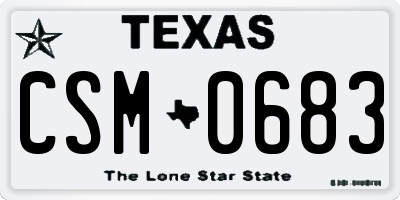 TX license plate CSM0683
