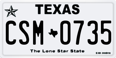 TX license plate CSM0735
