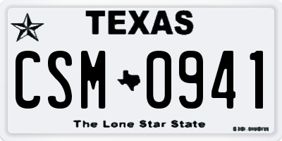TX license plate CSM0941