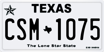 TX license plate CSM1075