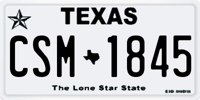 TX license plate CSM1845