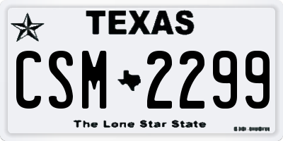 TX license plate CSM2299