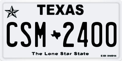 TX license plate CSM2400
