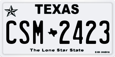 TX license plate CSM2423