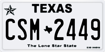 TX license plate CSM2449