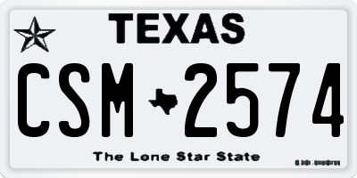 TX license plate CSM2574