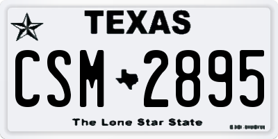 TX license plate CSM2895