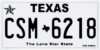 TX license plate CSM6218