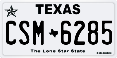 TX license plate CSM6285