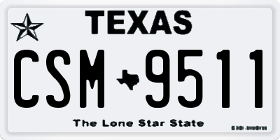 TX license plate CSM9511