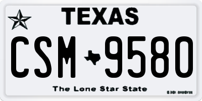 TX license plate CSM9580