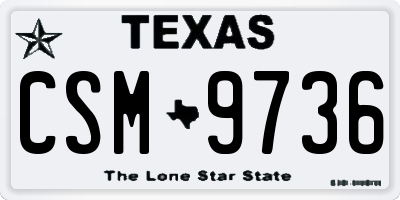TX license plate CSM9736