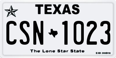 TX license plate CSN1023