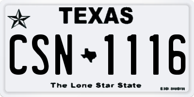 TX license plate CSN1116