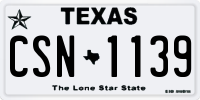 TX license plate CSN1139