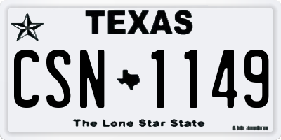 TX license plate CSN1149