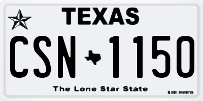 TX license plate CSN1150