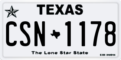TX license plate CSN1178
