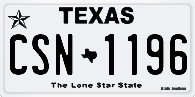 TX license plate CSN1196