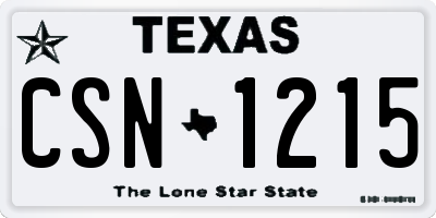 TX license plate CSN1215