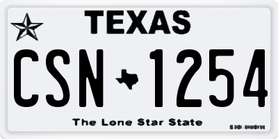 TX license plate CSN1254