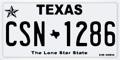TX license plate CSN1286