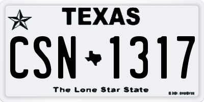 TX license plate CSN1317