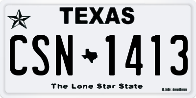 TX license plate CSN1413