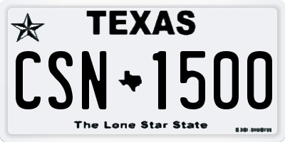 TX license plate CSN1500