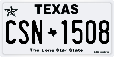 TX license plate CSN1508