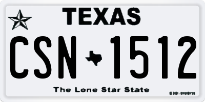TX license plate CSN1512
