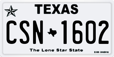 TX license plate CSN1602