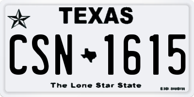 TX license plate CSN1615