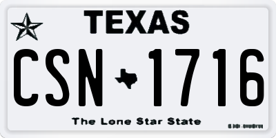 TX license plate CSN1716