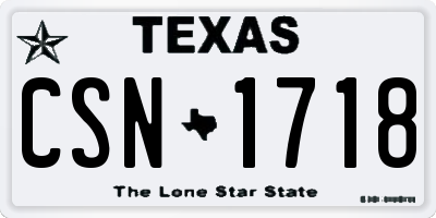 TX license plate CSN1718