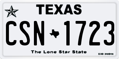 TX license plate CSN1723