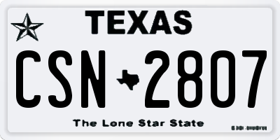 TX license plate CSN2807