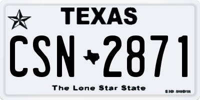 TX license plate CSN2871