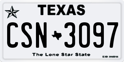 TX license plate CSN3097