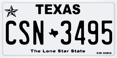 TX license plate CSN3495
