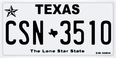 TX license plate CSN3510