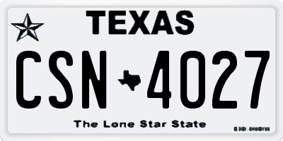 TX license plate CSN4027